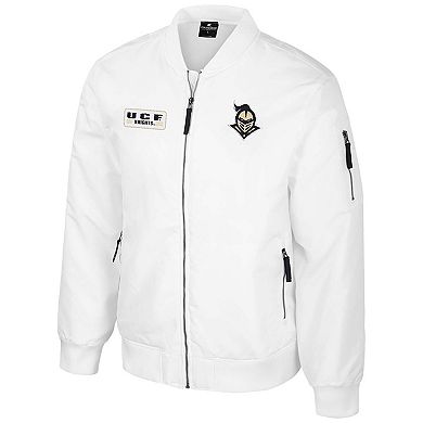 Men's Colosseum UCF Knights White Rabbit Full-Zip Bomber Jacket