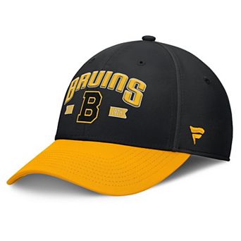 Men's Fanatics Black/Gold Boston Bruins Heritage Captain Flex Hat