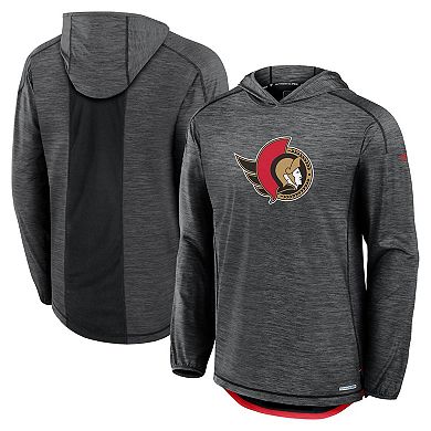Men's Fanatics Black Ottawa Senators Authentic Pro Rink Lightweight Pullover Hoodie