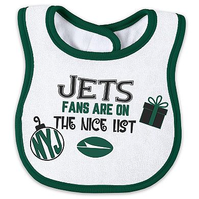 Newborn & Infant WEAR by Erin Andrews New York Jets Allover Print Full-Zip Sleeper & Bib Set