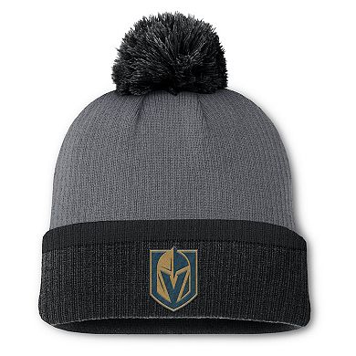 Women's Fanatics Charcoal Vegas Golden Knights Cuffed Knit Hat with Pom