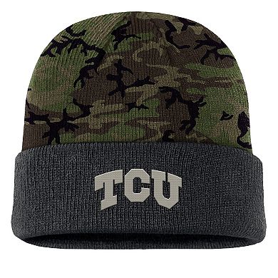 Men's Nike Camo TCU Horned Frogs Military Appreciation Cuffed Knit Hat