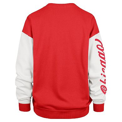 Women's '47 Red Chicago Bulls Rise Andie Oversized Pullover Sweatshirt