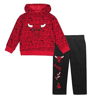 Toddler Red Chicago Bulls Give and Go Pullover Hoodie and Sweatpants Set
