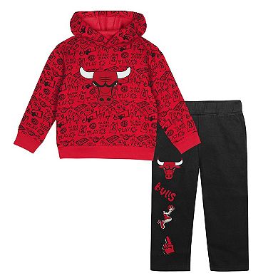 Toddler Red Chicago Bulls Give and Go Pullover Hoodie and Sweatpants Set