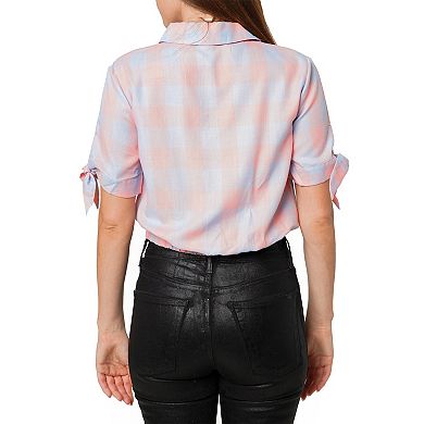 Plaid Twist Hem Crop Top