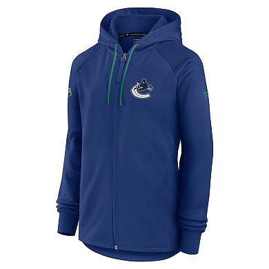 Women's Fanatics Blue Vancouver Canucks Authentic Pro Rink Fleece Full-Zip Jacket