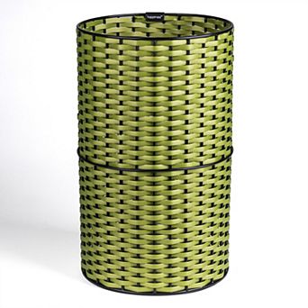 Cecil Modern 4.13-gallon Faux Wicker Cylinder Waste Basket