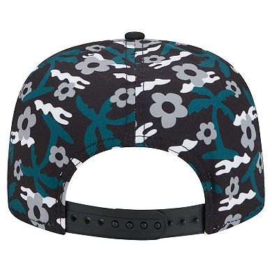 Men's New Era Black Philadelphia Eagles Wakey Wakey Golfer Snapback Hat