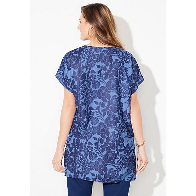 Catherines Women's Plus Size Dolman Sleeve Georgette Top