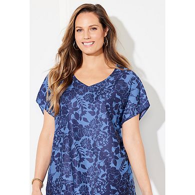 Catherines Women's Plus Size Dolman Sleeve Georgette Top