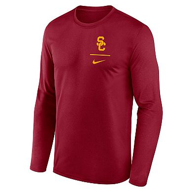 Men's Nike Cardinal USC Trojans Primary Stack Legend Long Sleeve T-Shirt