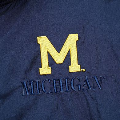 Men's Mitchell & Ness Navy Michigan Wolverines Anorak Vintage Logo Half-Zip Hoodie Jacket
