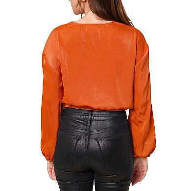 Twist Front Cropped Washed Satin Top