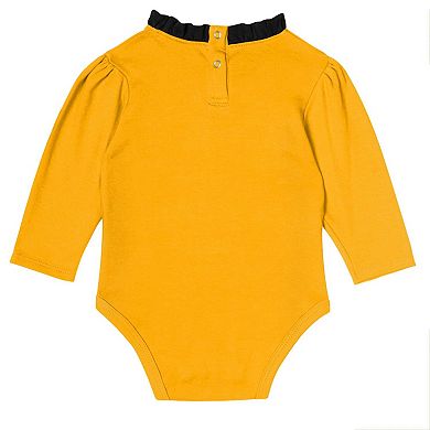 Girls Infant Black Boston Bruins Rink Queen Long Sleeve 3-Piece Set