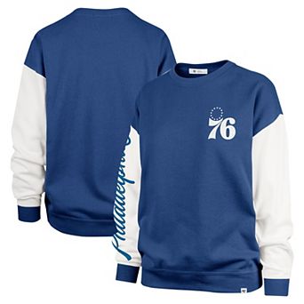 Women's '47 Royal Philadelphia 76ers Rise Andie Oversized Pullover Sweatshirt