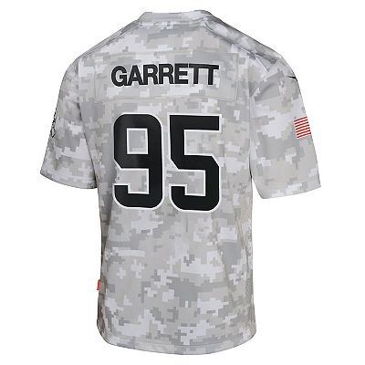 Youth Nike Myles Garrett Arctic Camo Cleveland Browns 2024 Salute to Service Game Jersey