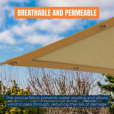 Mekkapro Ultimate Protection Sunshade 6x10 - Uv Blocking Shade Sail For Outdoor Patio