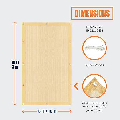 Mekkapro Ultimate Protection Sunshade 6x10 - Uv Blocking Shade Sail For Outdoor Patio