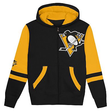 Preschool Black Pittsburgh Penguins Face Off Full-Zip Hoodie