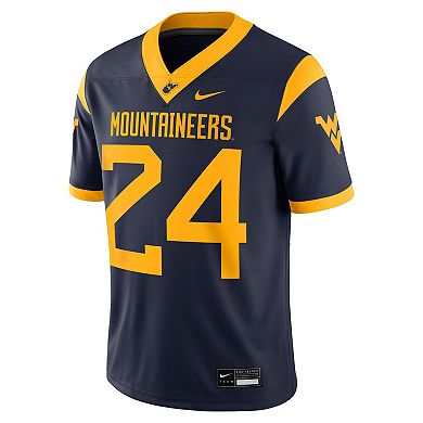 Men's Nike #1 Navy West Virginia Mountaineers Game Jersey