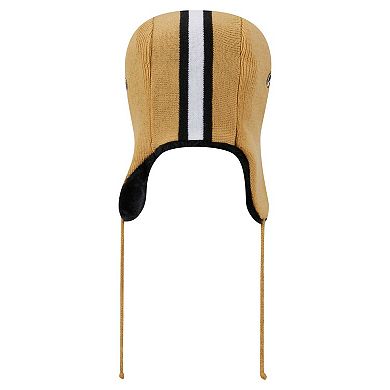 Men's New Era Gold New Orleans Saints Helmet Head Trapper Knit Hat