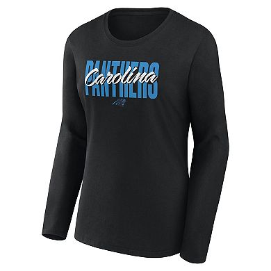 Women's Black Carolina Panthers Grip Long Sleeve T-Shirt