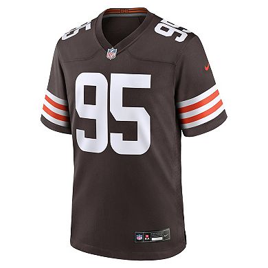 Men's Nike Myles Garrett Brown Cleveland Browns Team Game Jersey