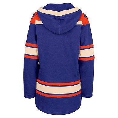 Women's '47 Royal New York Islanders Superior Lacer Pullover Hoodie