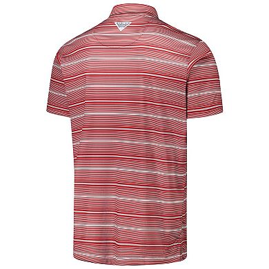 Men's Columbia Cardinal Arkansas Razorbacks PFG Super Terminal Tackle�� Omni-Shade�� Stripe Polo