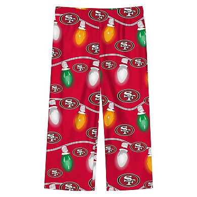 Preschool San Francisco 49ers Two-Piece Garland Holiday Long Sleeve Pajama Set