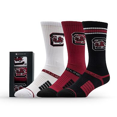 Unisex Strideline South Carolina Gamecocks Premium Knit Crew Socks Three-Pack