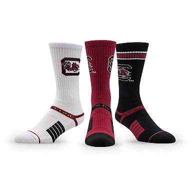 Unisex Strideline South Carolina Gamecocks Premium Knit Crew Socks Three-Pack