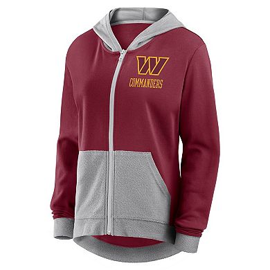 Women's Burgundy Washington Commanders Hit It French Terry Full-Zip Hoodie