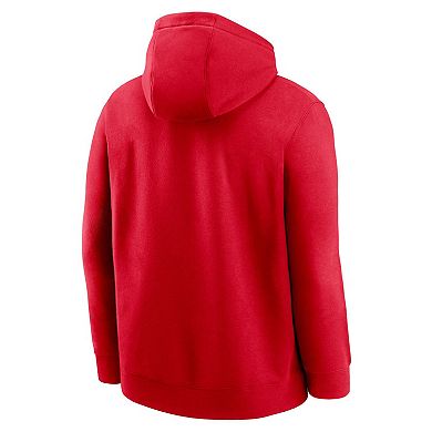 Men's Nike Scarlet Ohio State Buckeyes Primetime Alternate Logo Club Fleece Pullover Hoodie