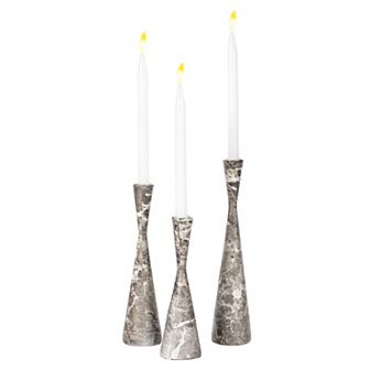 Marble Resin Candle Holders - Pack Of 18 Black Taper Candlesticks For Home Decor