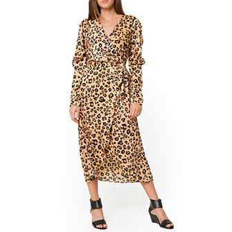 Print Balloon Shoulder Dress