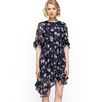 Wax Flower Asymmetrical Hi Lo Dress