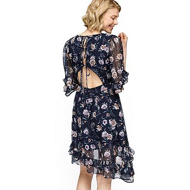 Wax Flower Asymmetrical Hi Lo Dress