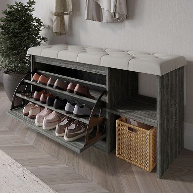 Contemporary Storage Shoes Bench