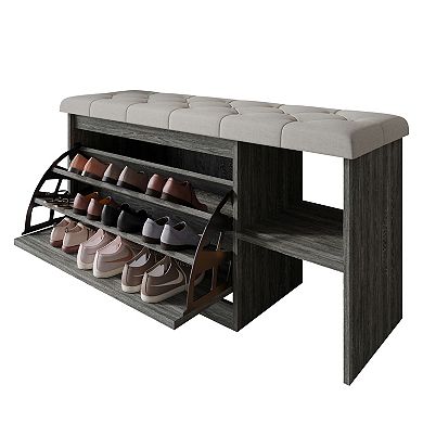 Contemporary Storage Shoes Bench
