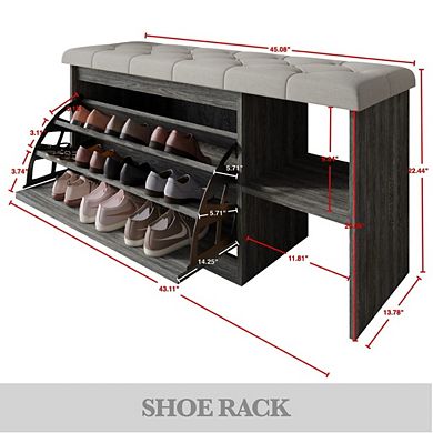 Contemporary Storage Shoes Bench