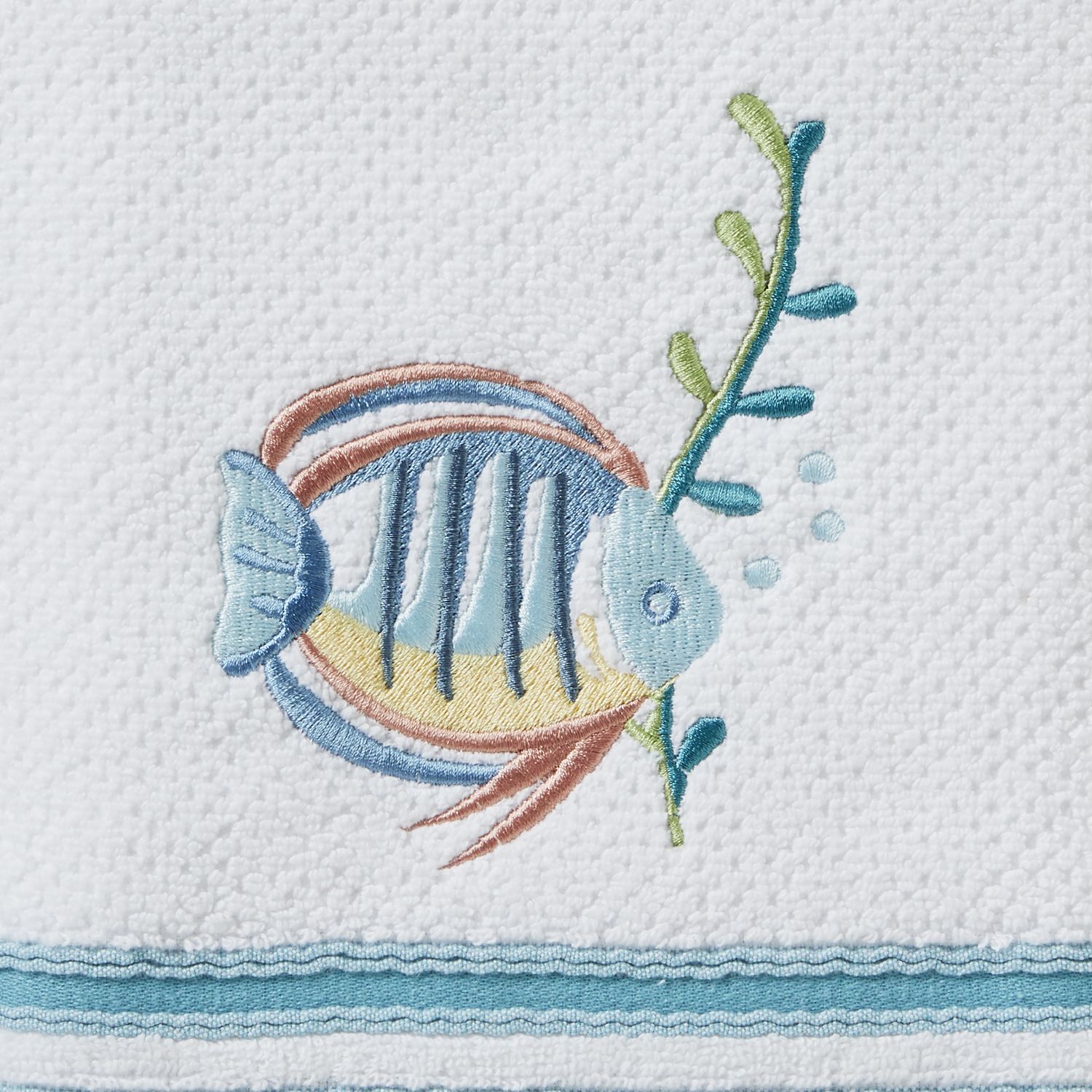 Toallas De Mano SKL HOME Ocean Watercolor - Pack De 2, 100% Algodón, 40x66 Cm, Diseño Submarino Con Bordado 'By The Sea'