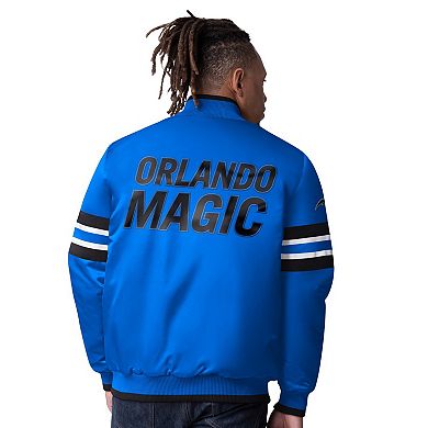 Men's Starter Blue Orlando Magic Scout Varsity Satin Full-Snap Jacket