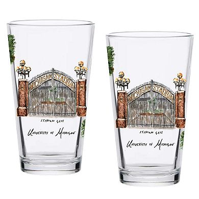 Michigan Wolverines 2-Pack 16oz. Laura Wilcox University Pint Set