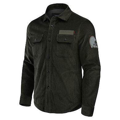 Men's Darius Rucker Collection by Fanatics Olive Ohio State Buckeyes Corduroy Full-Button Shacket