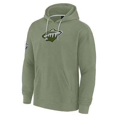 Men's Fanatics Olive Minnesota Wild Elements Pace Pullover Hoodie