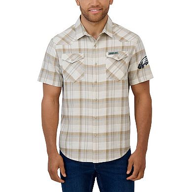 Men's Darius Rucker Collection by Fanatics Gray Philadelphia Eagles Plaid Full-Snap Shirt