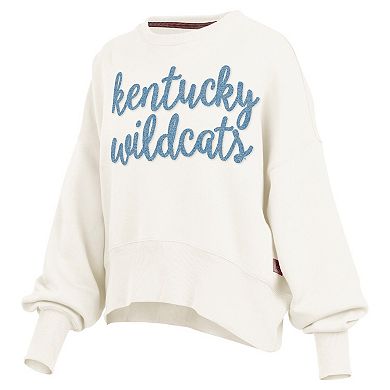 Women's Pressbox Cream Kentucky Wildcats Chelsea Oversized Pullover Sweatshirt