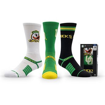 Unisex Strideline Oregon Ducks Premium Knit Crew Socks Three-Pack